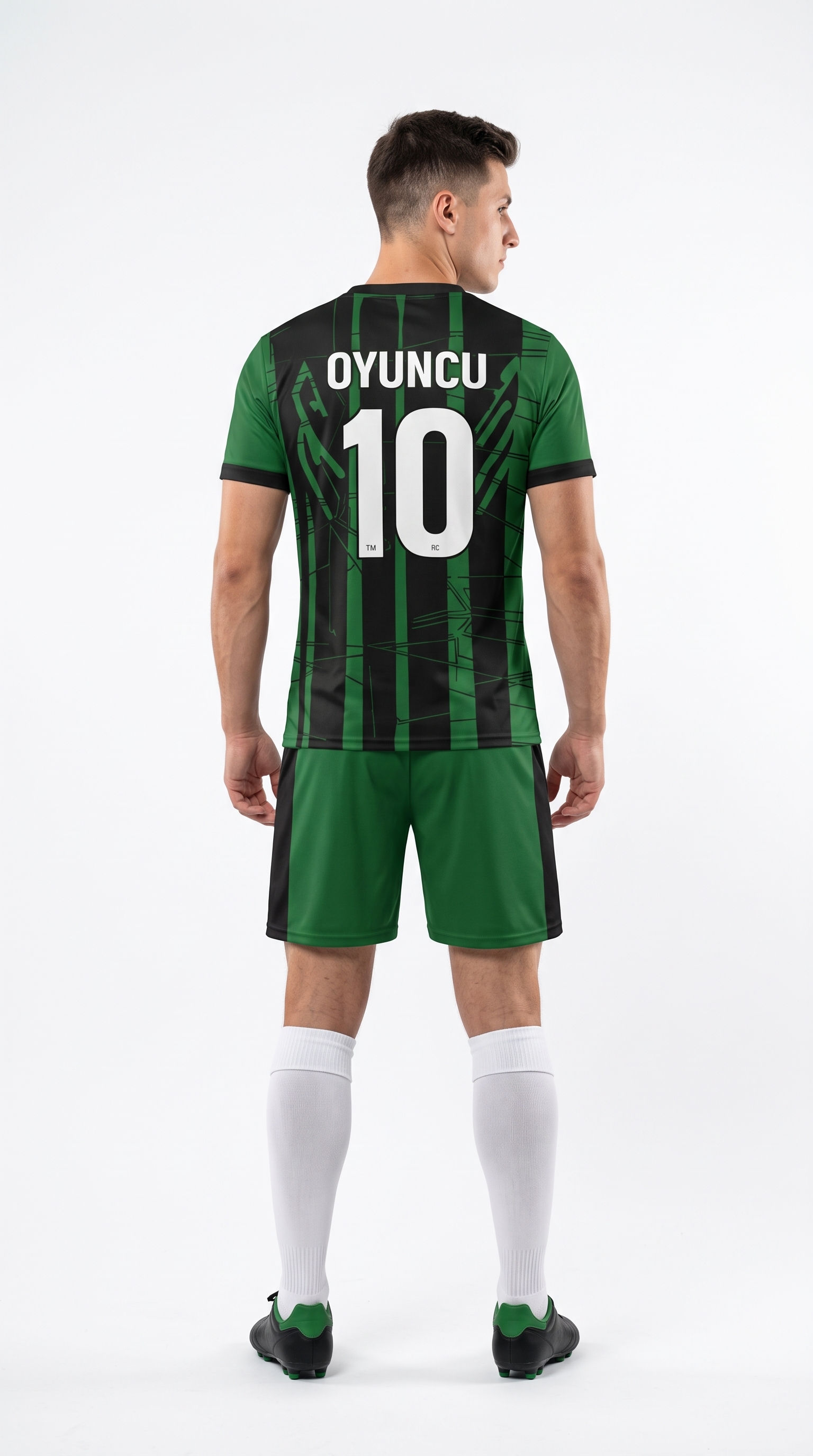 Yeşil Siyah Çizgili Futbol Forması