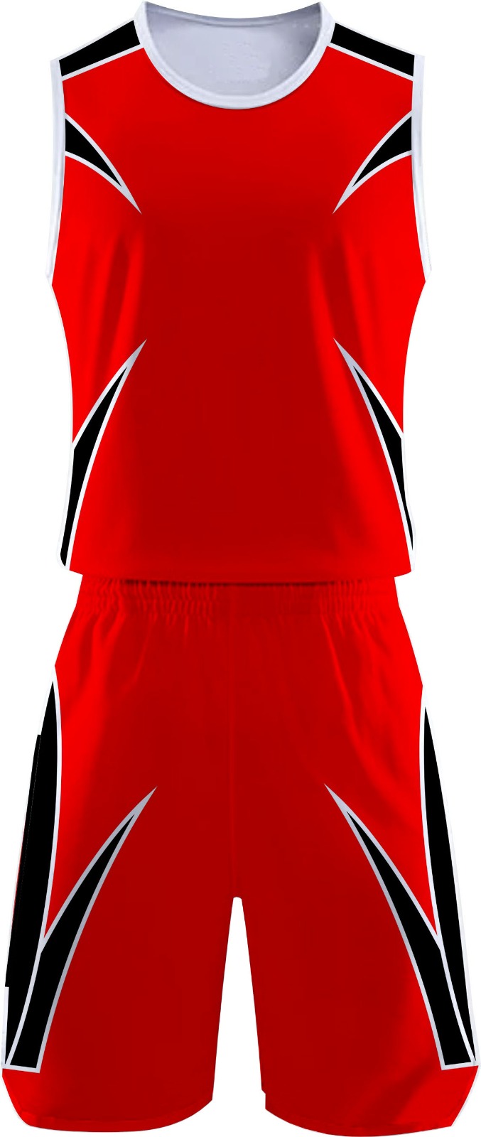 Kırmızı Siyah Çizgili Özel Baskılı Basketbol Forması